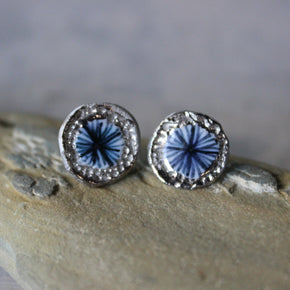 Porcelain Studs Indigo Star Silver - Tribe Castlemaine