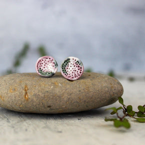 Porcelain Studs Round Coral - Tribe Castlemaine