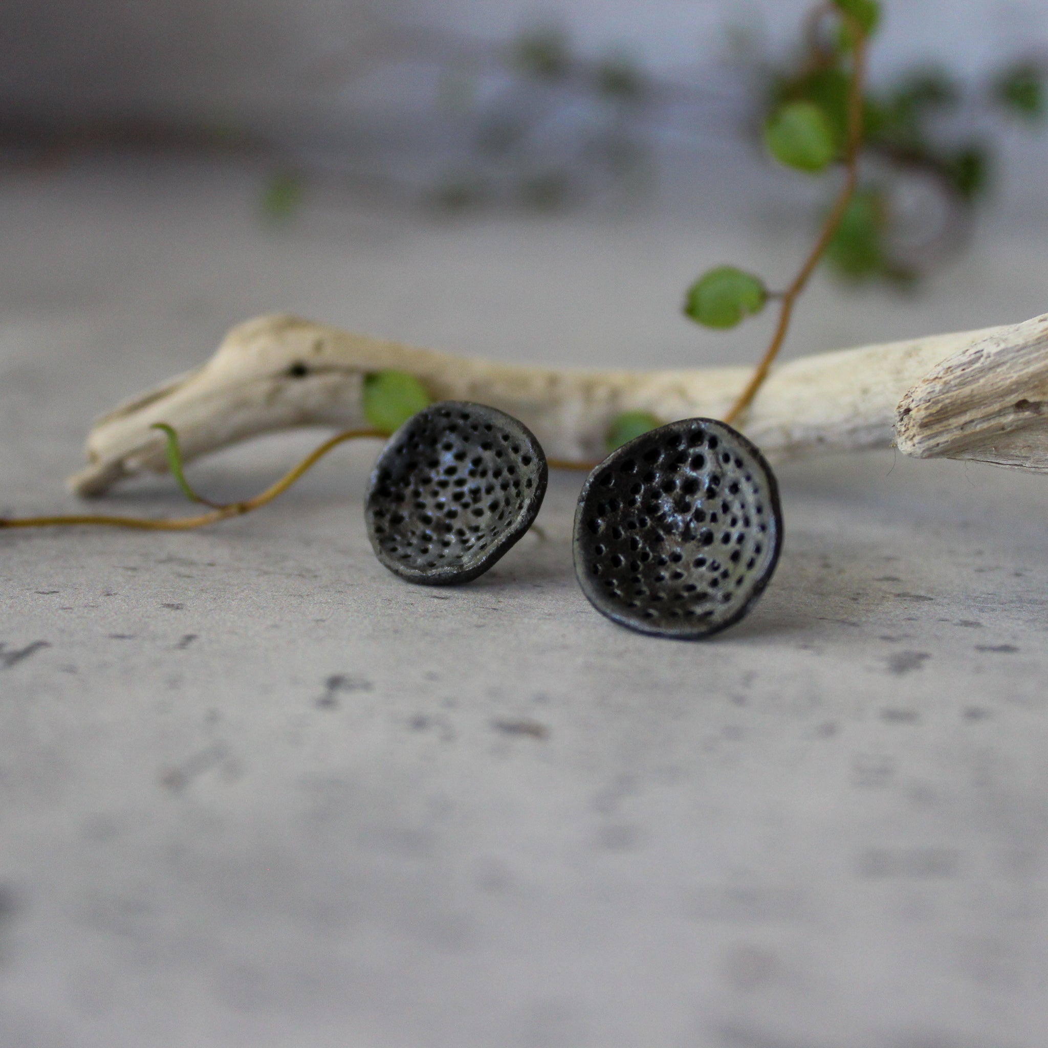 Porcelain Studs Round Coral - Tribe Castlemaine