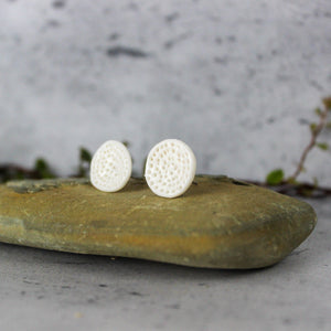 Porcelain Studs Round Coral - Tribe Castlemaine