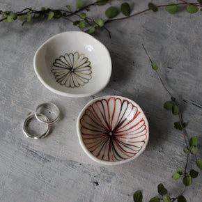 Porcelain Trinket Dishes Sepia Daisy - Tribe Castlemaine