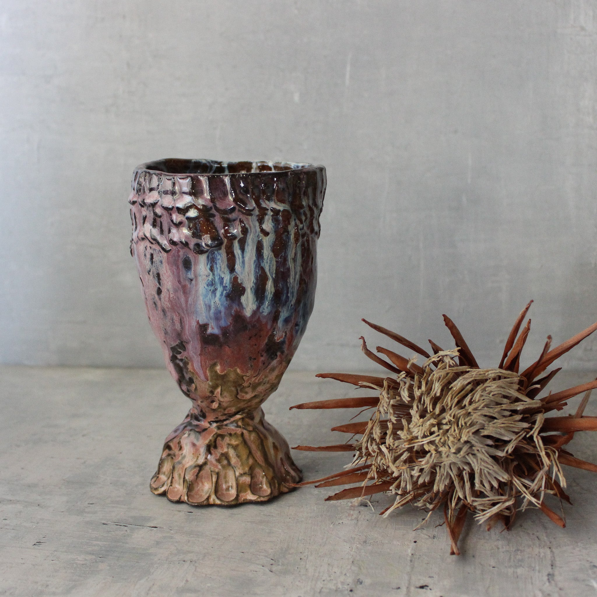 RAW Dark Large Goblet Vase - Tribe Castlemaine