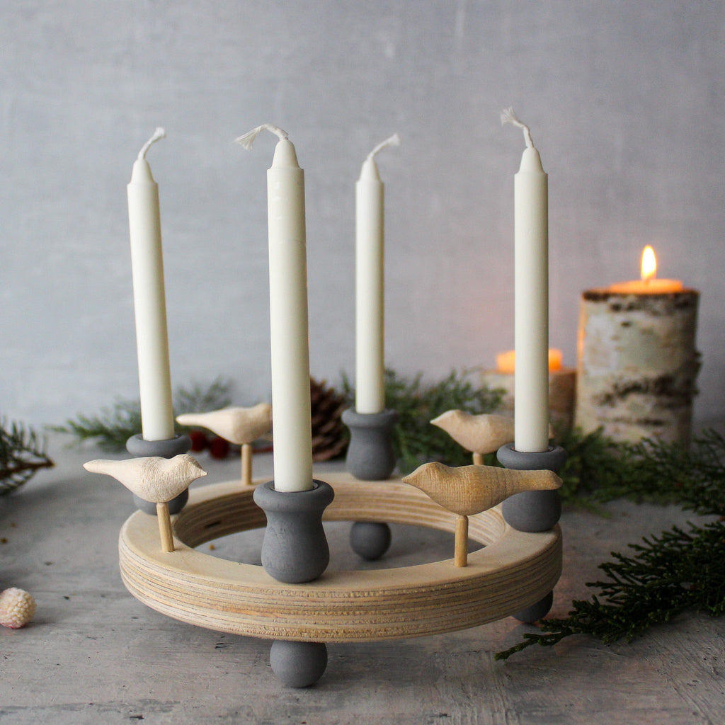 Scandi Wooden Candle Wreath - Tribe Castlemaine