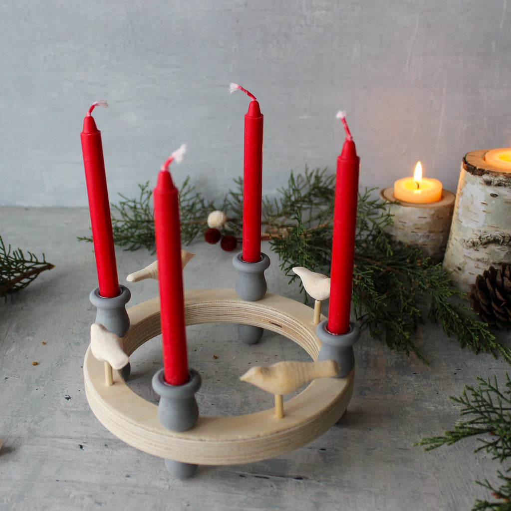 Scandi Wooden Candle Wreath - Tribe Castlemaine