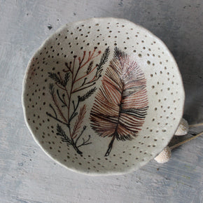 Sepia Feather & Fern Dish - Tribe Castlemaine