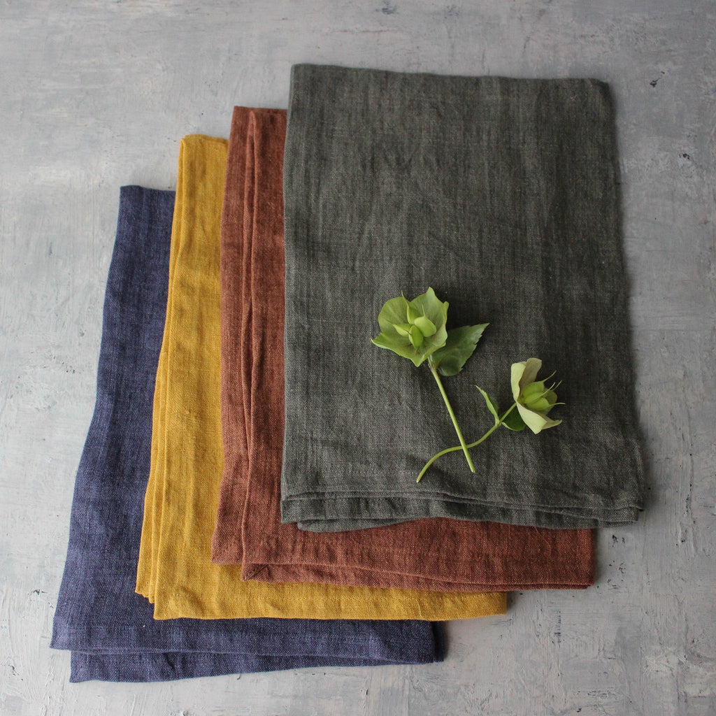 Stone Washed Handwoven Linen Tea Towels - Tribe Castlemaine