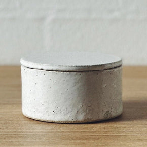 Stoneware White Lidded Containers - Tribe Castlemaine