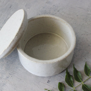 Stoneware White Lidded Containers - Tribe Castlemaine