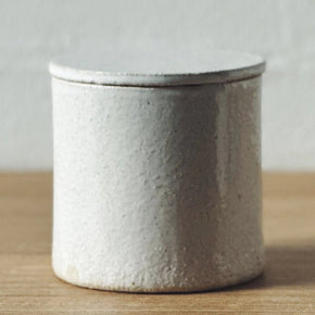 Stoneware White Lidded Containers - Tribe Castlemaine