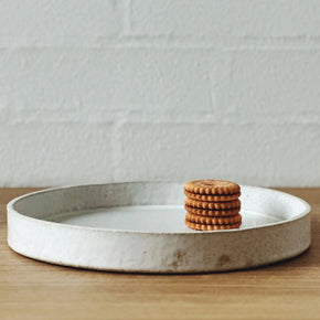 Stoneware White Straight Edge Trays - Tribe Castlemaine