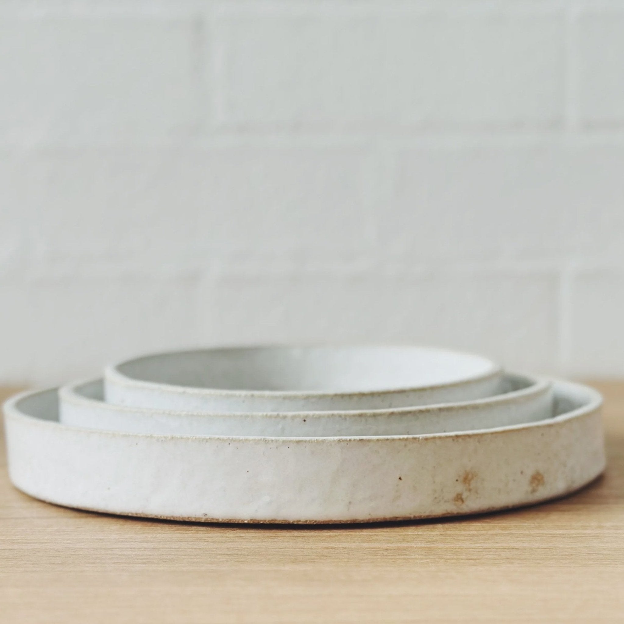 Stoneware White Straight Edge Trays - Tribe Castlemaine