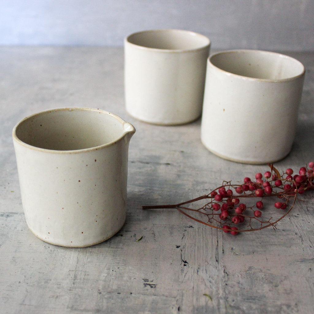 Stoneware White Tumblers - Tribe Castlemaine