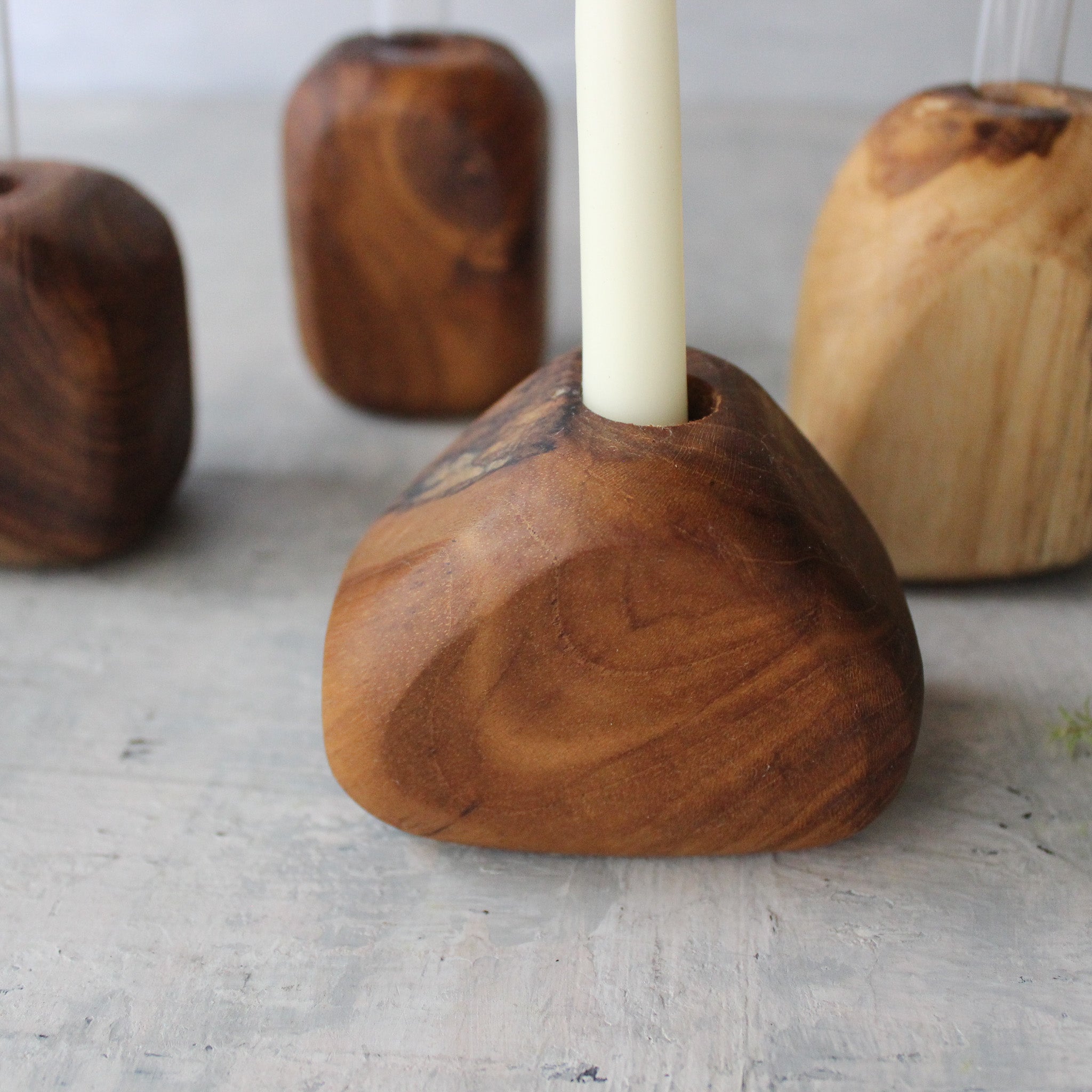 Teak Stone Candle / Test Tube Holders - Tribe Castlemaine