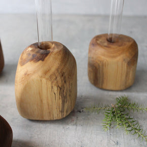 Teak Stone Candle / Test Tube Holders - Tribe Castlemaine