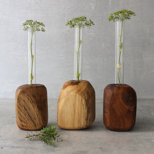 Teak Stone Candle / Test Tube Holders - Tribe Castlemaine