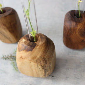 Teak Stone Candle / Test Tube Holders - Tribe Castlemaine