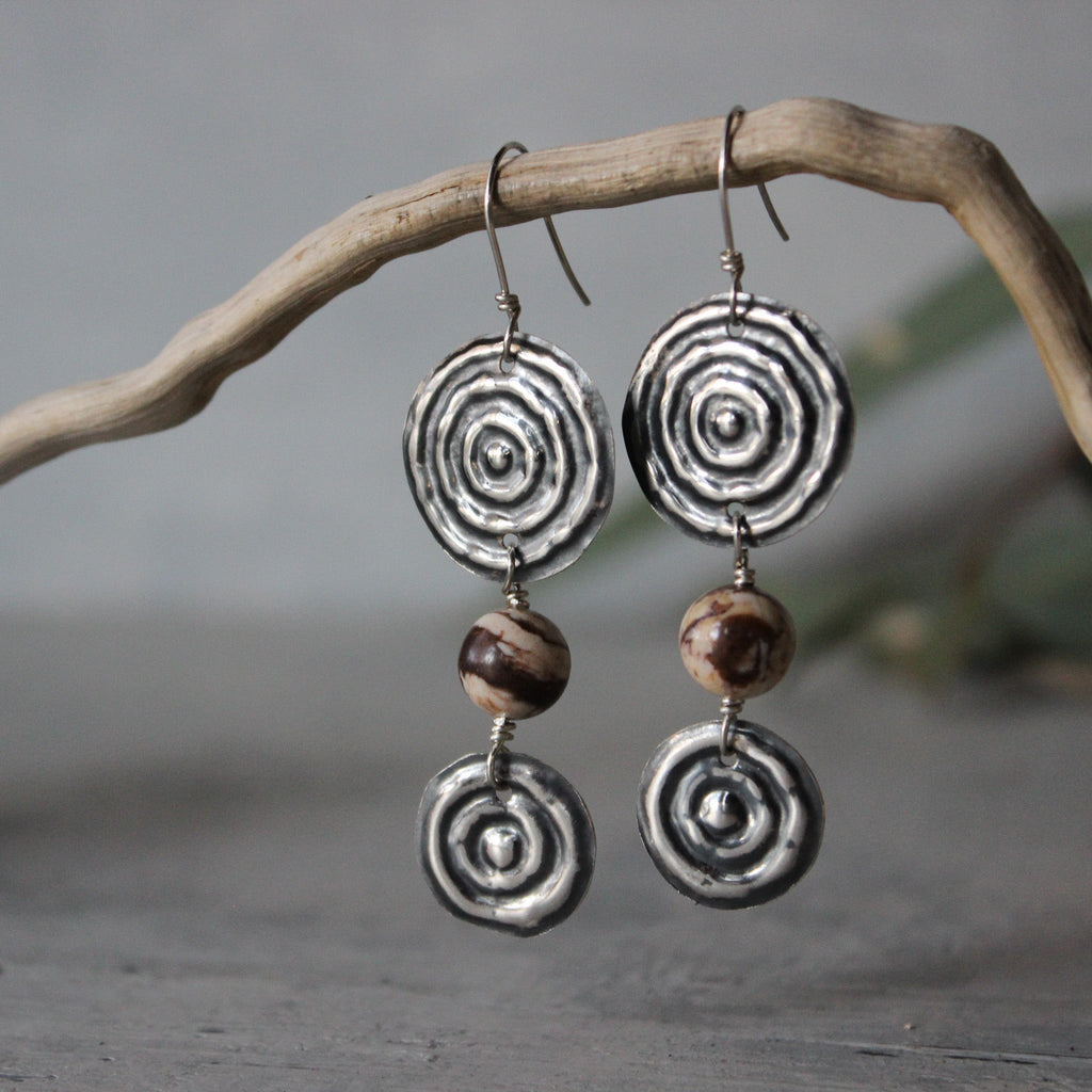 Two Waterholes Silver & Gemstone Earrings - Tribe Castlemaine