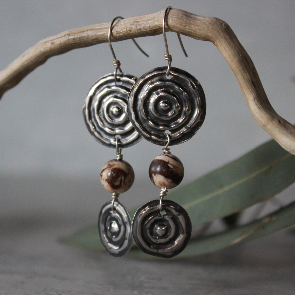 Two Waterholes Silver & Gemstone Earrings - Tribe Castlemaine