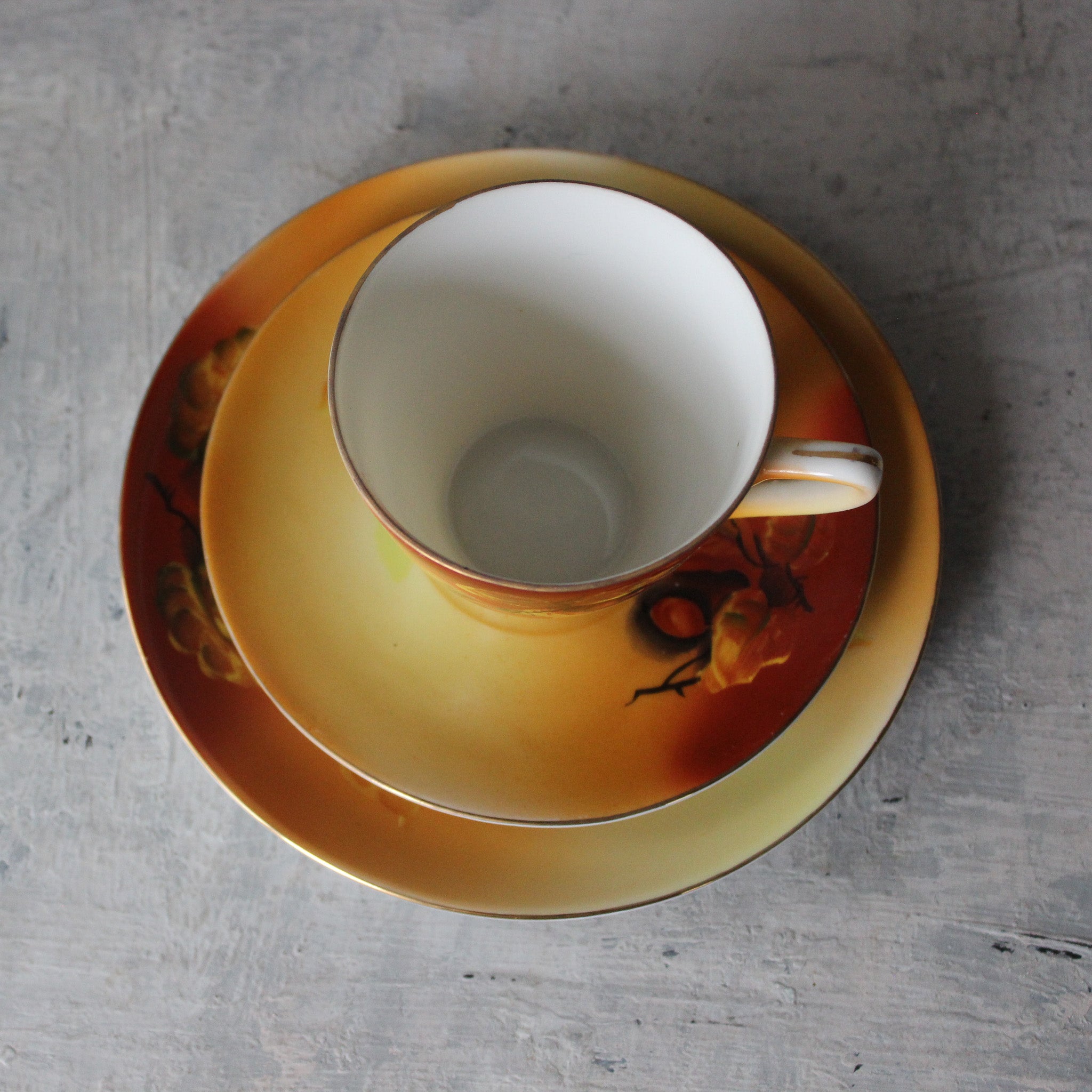 Vintage 'Autumn Berry' Tea Cup Trio - Tribe Castlemaine