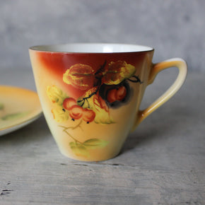 Vintage 'Autumn Berry' Tea Cup Trio - Tribe Castlemaine