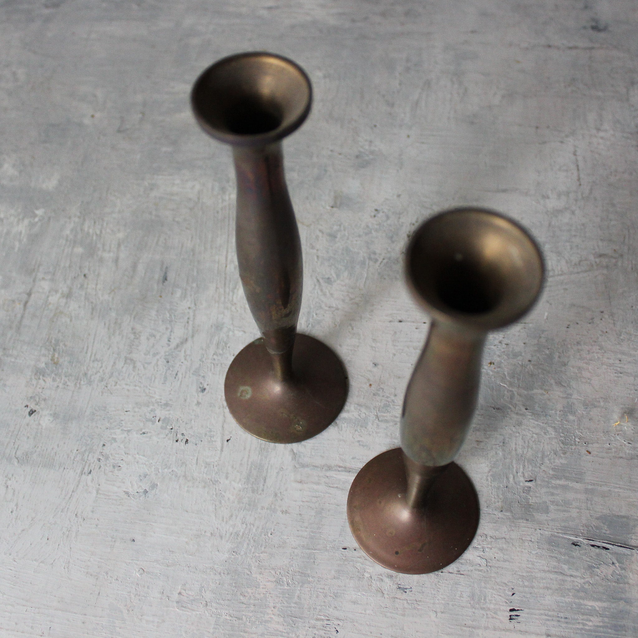 Vintage Brass Candlestick Vases - Tribe Castlemaine