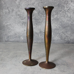 Vintage Brass Candlestick Vases - Tribe Castlemaine