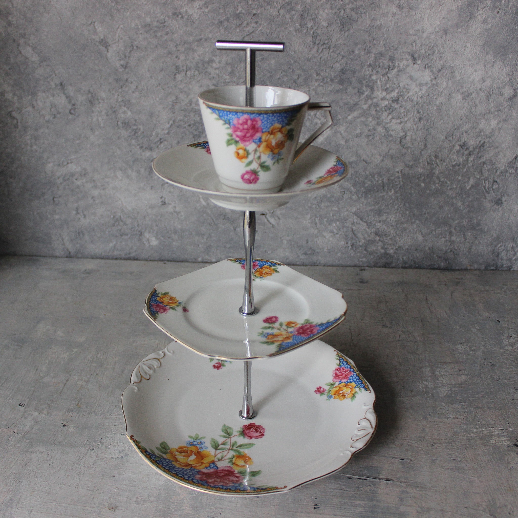 Vintage China Tiered Cake Stand - Tribe Castlemaine