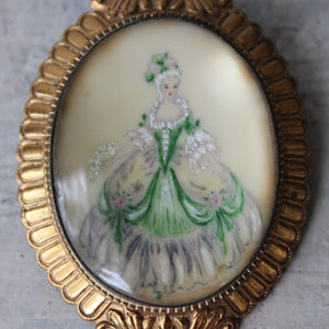 Vintage Crinoline Lady Brooch Thomas L Mott - Tribe Castlemaine