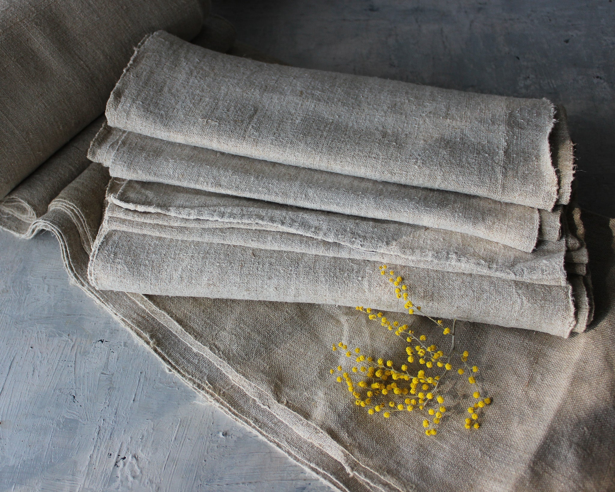 Vintage Homespun Hemp Fabric - Tribe Castlemaine