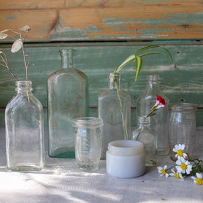 Vintage Little Clear Bottles - Tribe Castlemaine