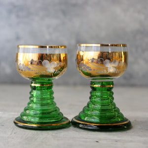 Vintage Mini Roemer Green Glasses - Tribe Castlemaine