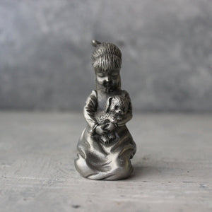 Vintage Pewter Puppy Love Ornament - Tribe Castlemaine