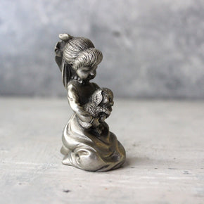 Vintage Pewter Puppy Love Ornament - Tribe Castlemaine