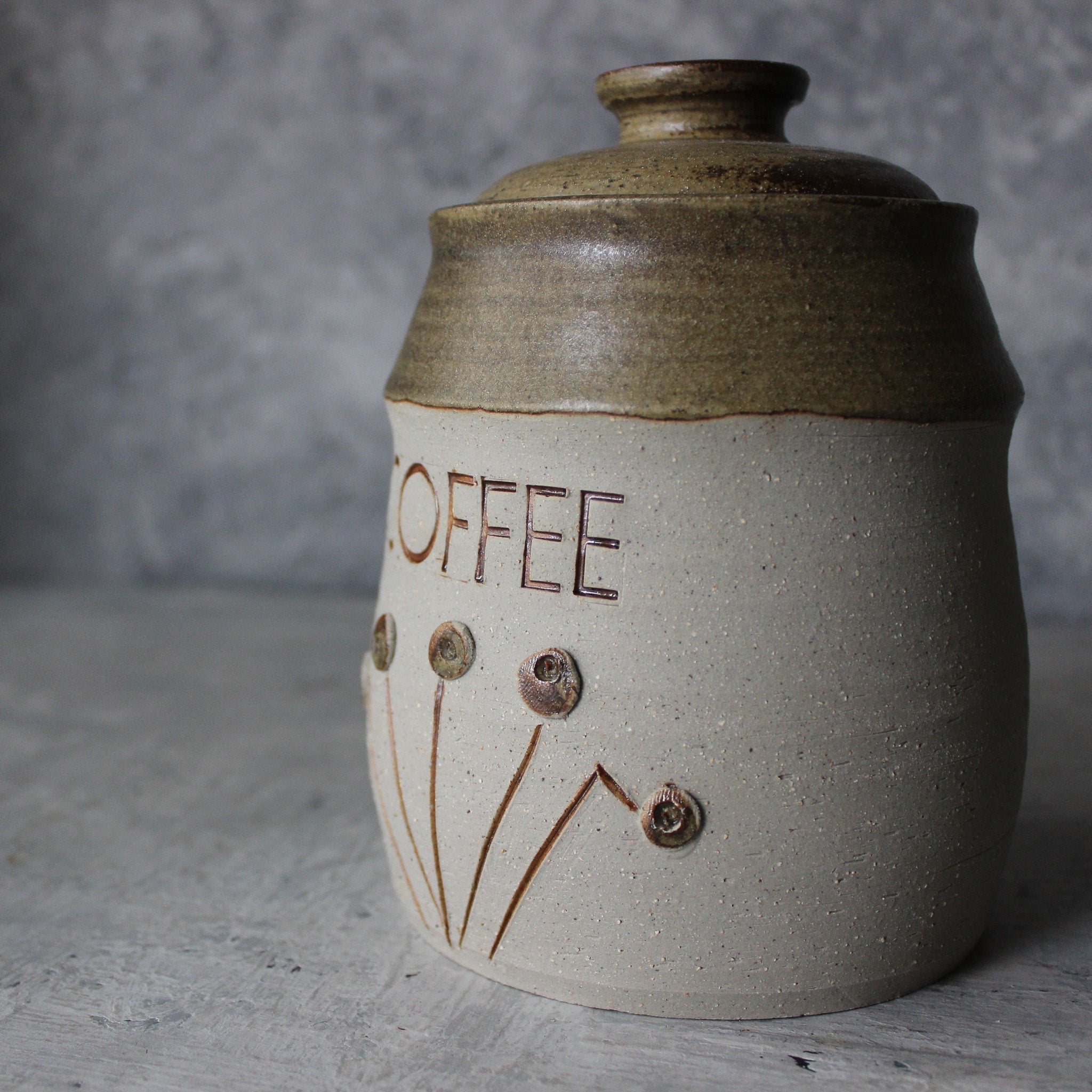 Vintage Pottery Coffee Cannister - Tribe Castlemaine