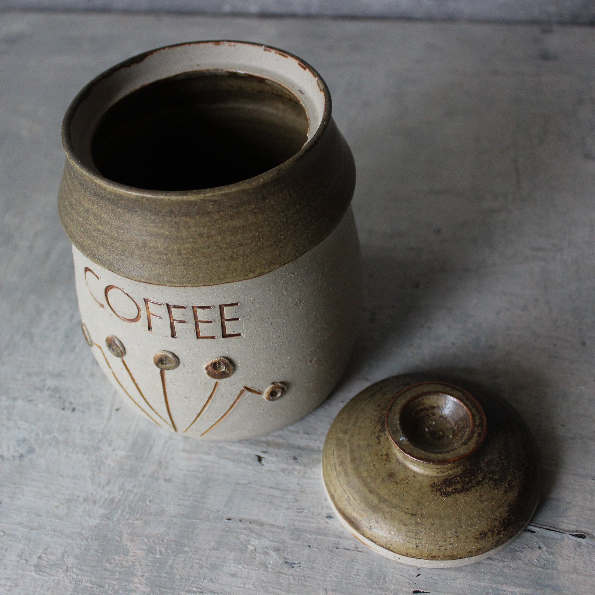 Vintage Pottery Coffee Cannister - Tribe Castlemaine