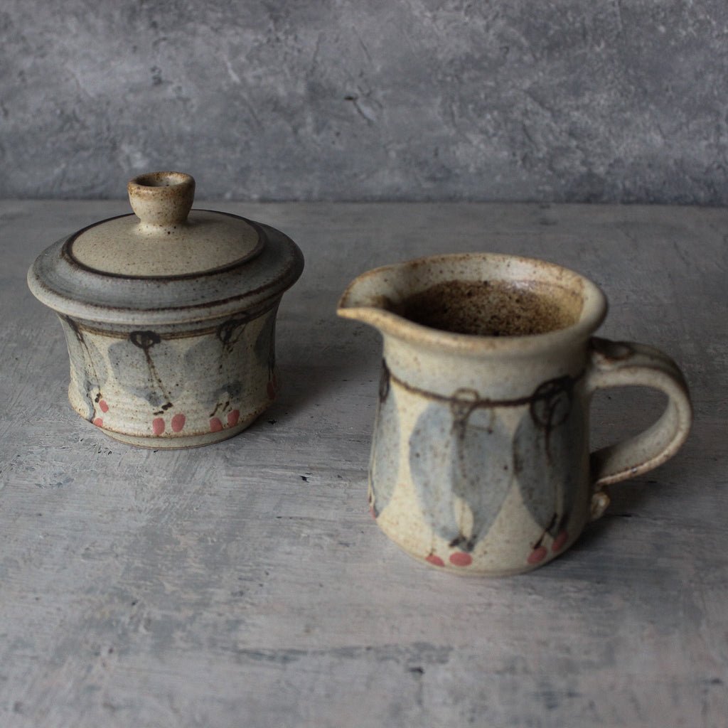 Vintage Pottery Jug & Sugar Bowl - Tribe Castlemaine