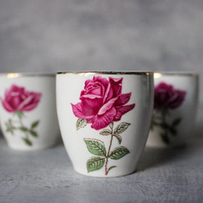 Vintage Rose China Egg Cups - Tribe Castlemaine