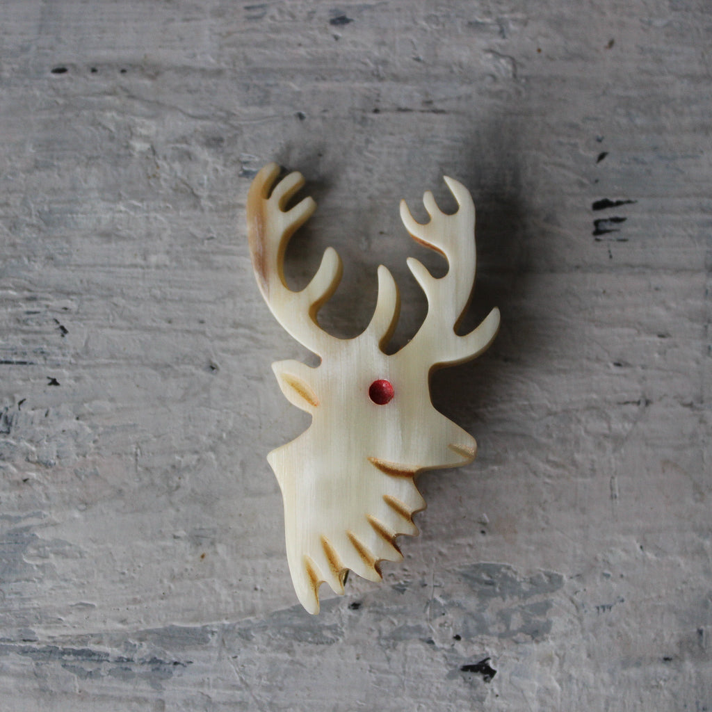 Vintage Stag Horn Souvenir Brooch - Tribe Castlemaine