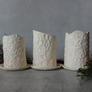 White Porcelain Candle Holders - Tribe Castlemaine