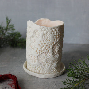 White Porcelain Candle Holders - Tribe Castlemaine