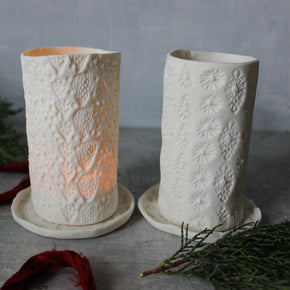 White Porcelain Candle Holders - Tribe Castlemaine