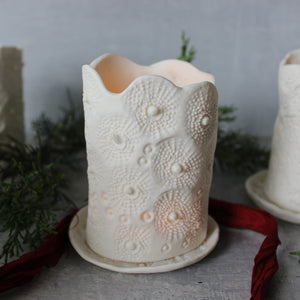 White Porcelain Candle Holders - Tribe Castlemaine