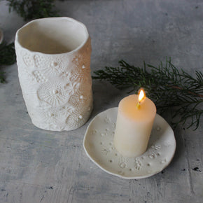 White Porcelain Candle Holders - Tribe Castlemaine