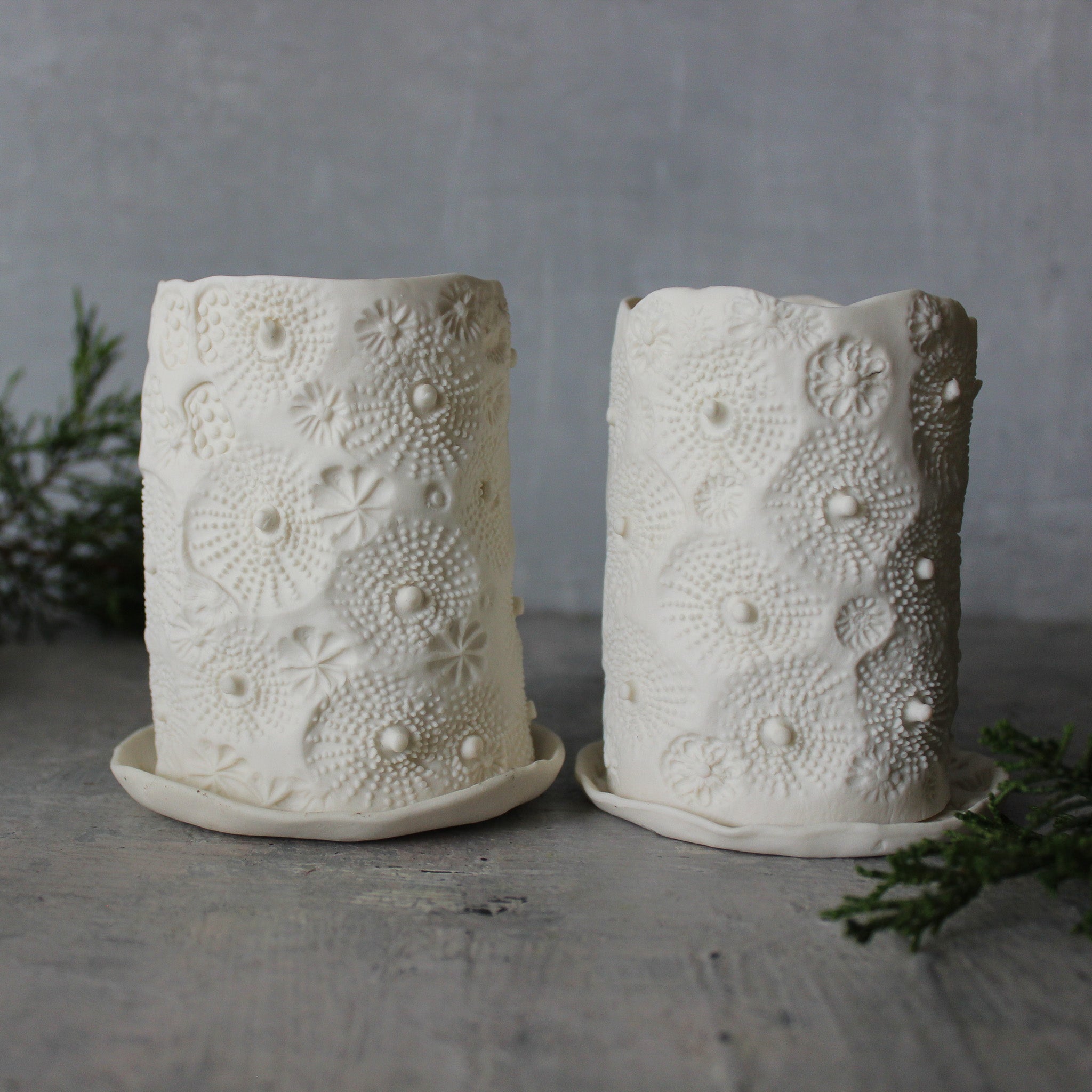 White Porcelain Candle Holders - Tribe Castlemaine