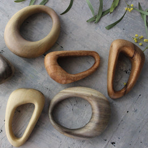 Wooden Pebble Rings - Tribe Castlemaine