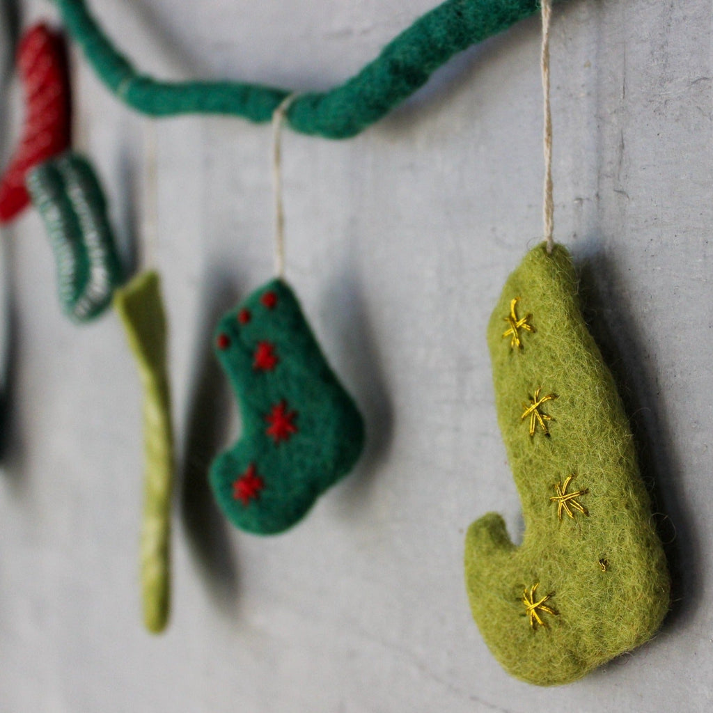 Felt Christmas Stocking Garland - Tribe Castlemaine