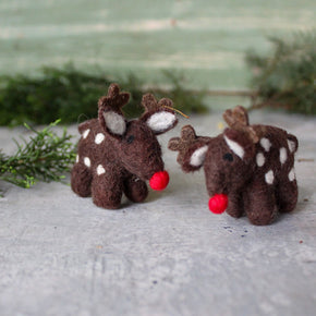 Little Felt Red Nose Reindeer - Tribe Castlemaine