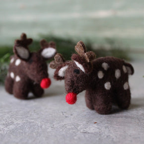 Little Felt Red Nose Reindeer - Tribe Castlemaine