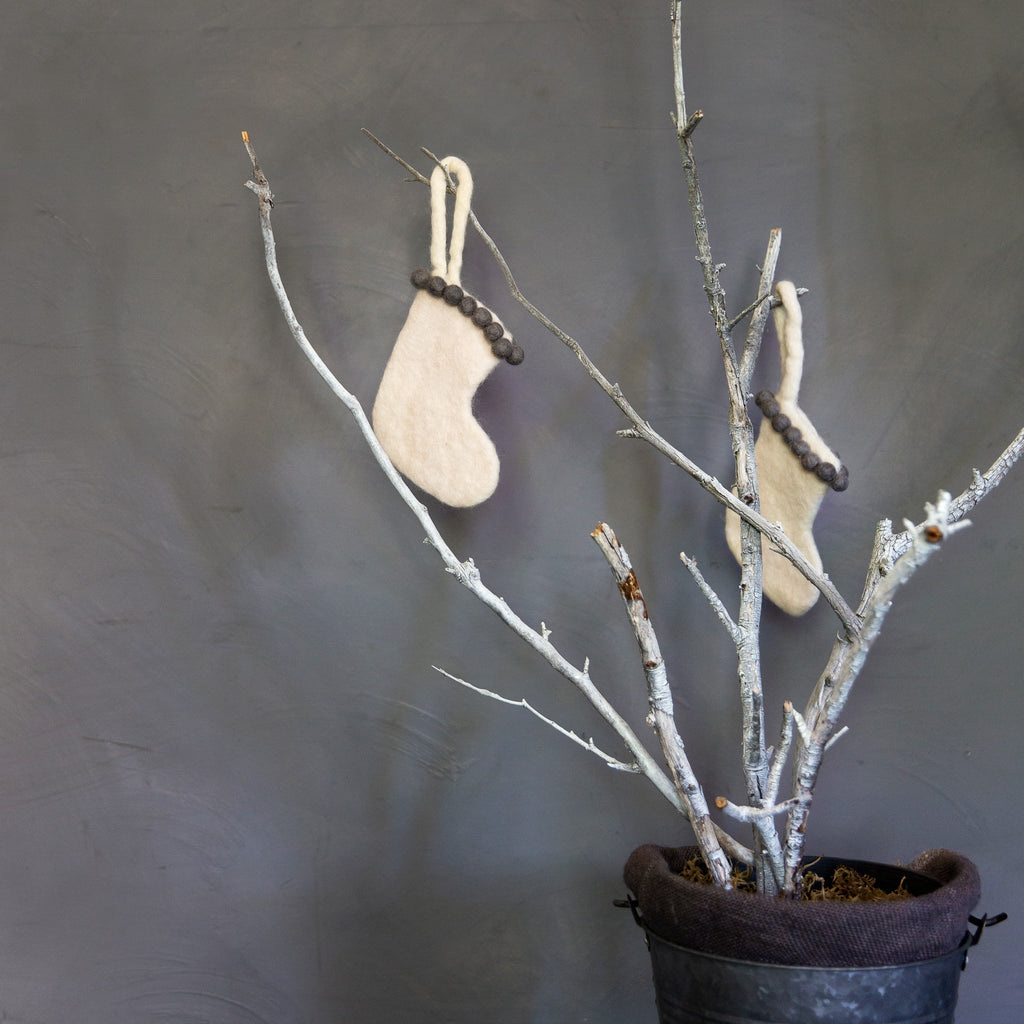 Little White Felted Stockings - Tribe Castlemaine